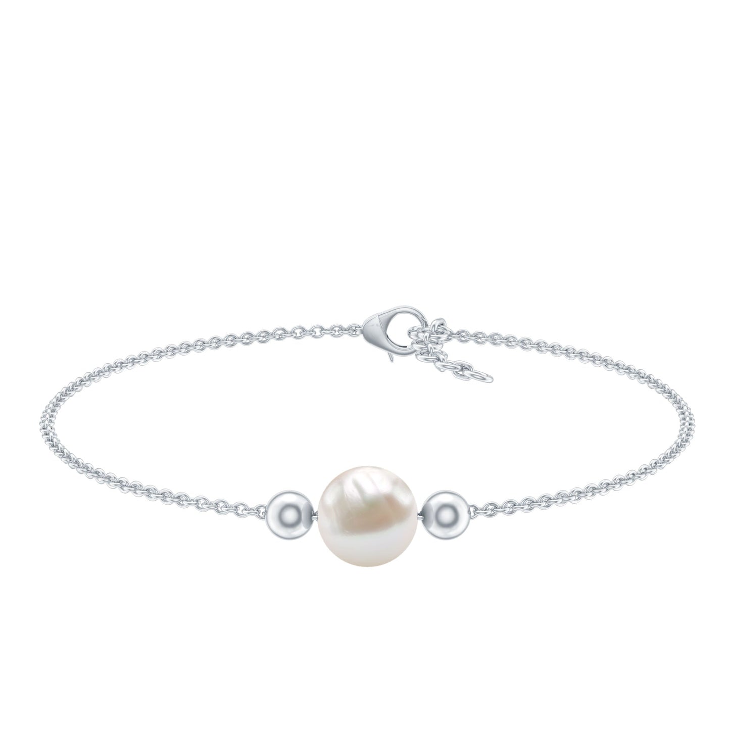 7.50 CT Freshwater Pearl Solitaire Bolo Bracelet