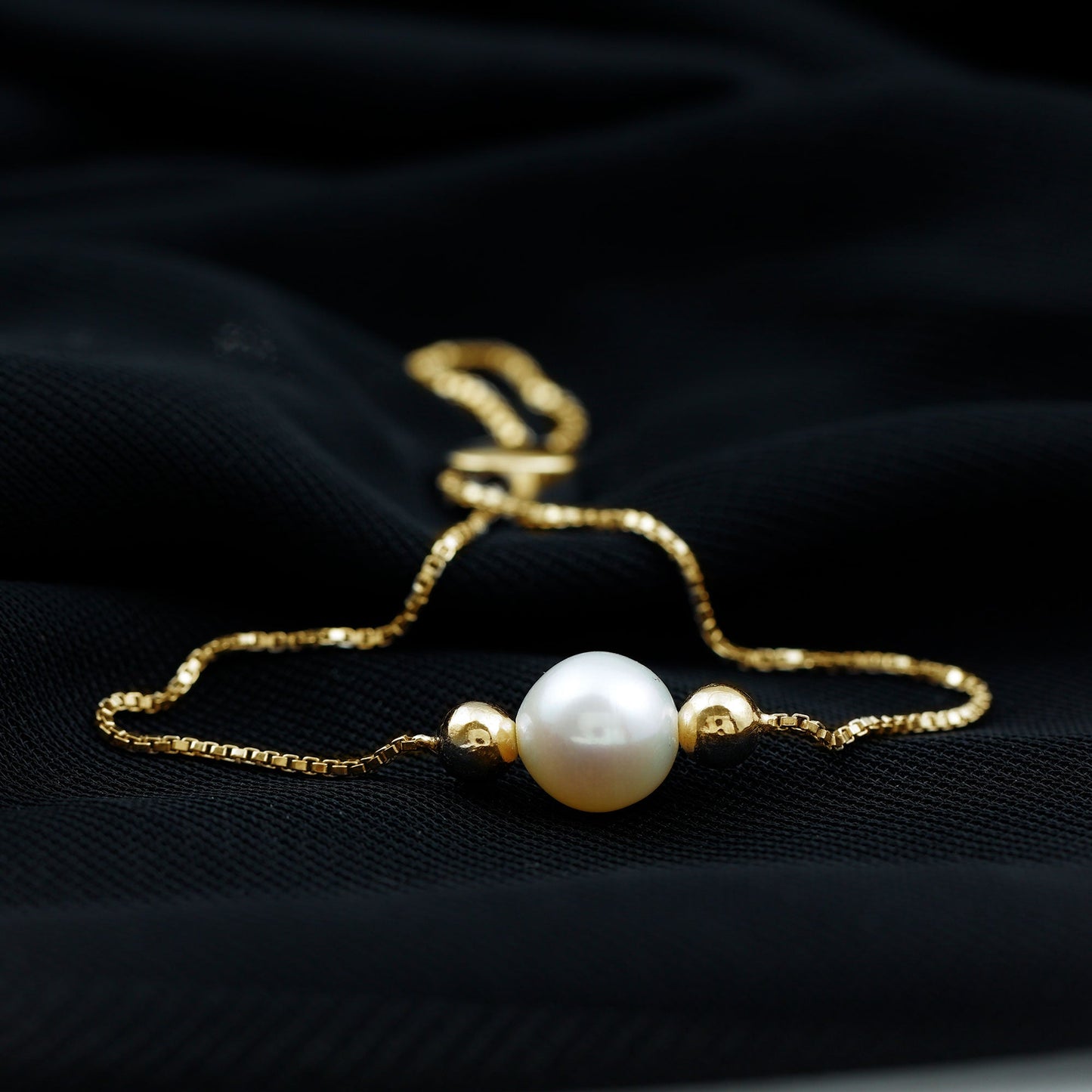7.50 CT Freshwater Pearl Solitaire Bolo Bracelet