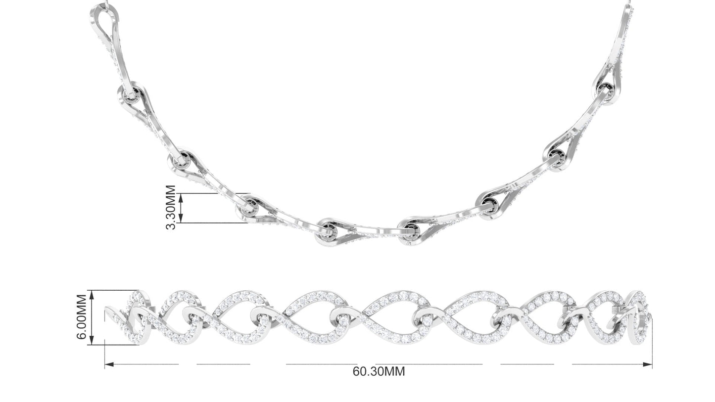 1 CT Zircon Minimal Infinity Bolo Bracelet