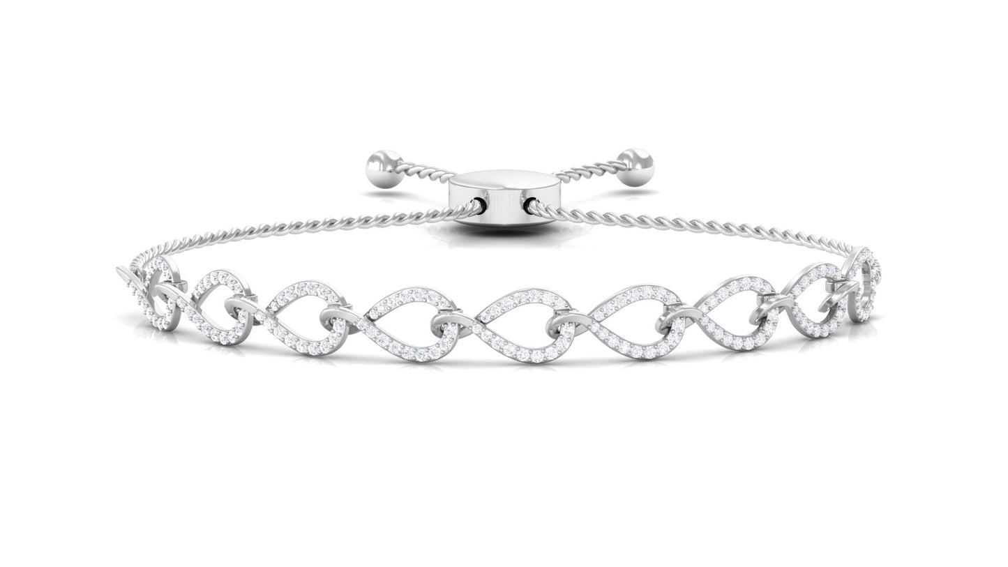 1 CT Zircon Minimal Infinity Bolo Bracelet