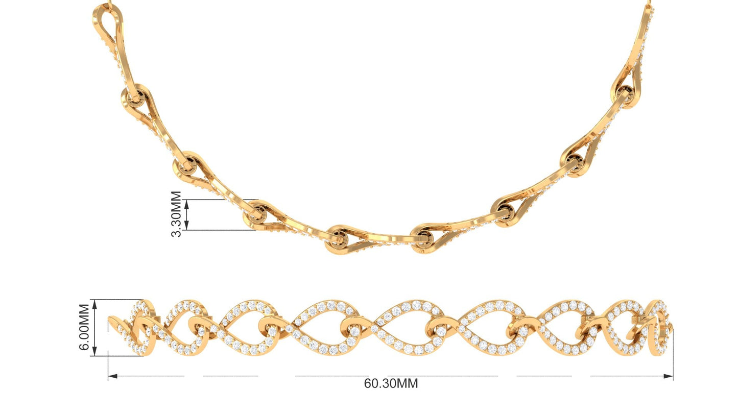 1 CT Zircon Minimal Infinity Bolo Bracelet