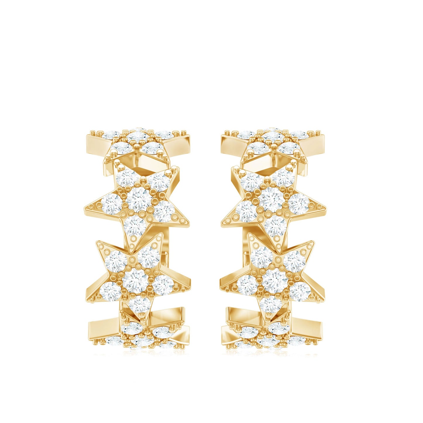 Zircon Star Celestial Hoop Earrings