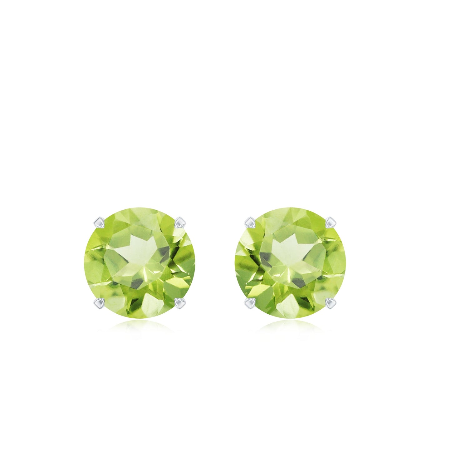 Natural 1 Carat Peridot Stud Earrings with Screw Back