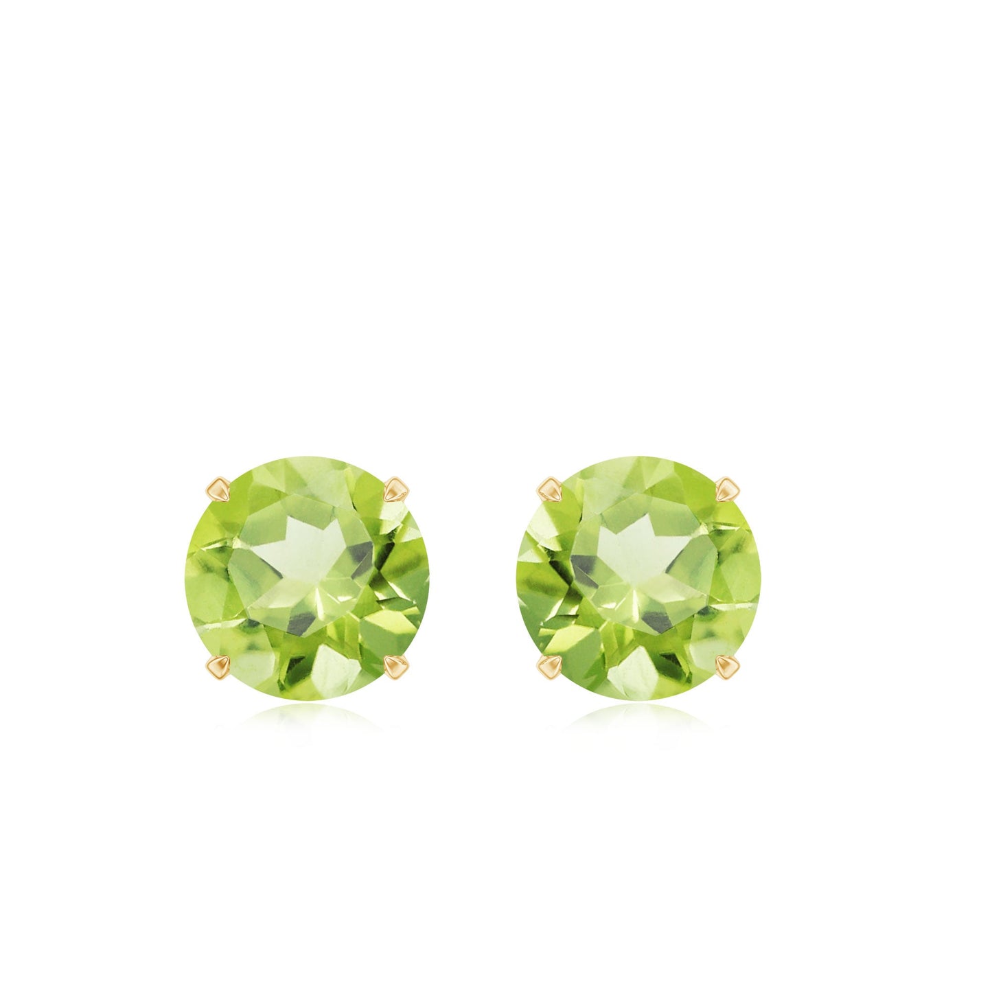 Natural 1 Carat Peridot Stud Earrings with Screw Back