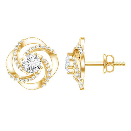 Certified Lab 5 MM Round Diamond Swirl Stud Earrings
