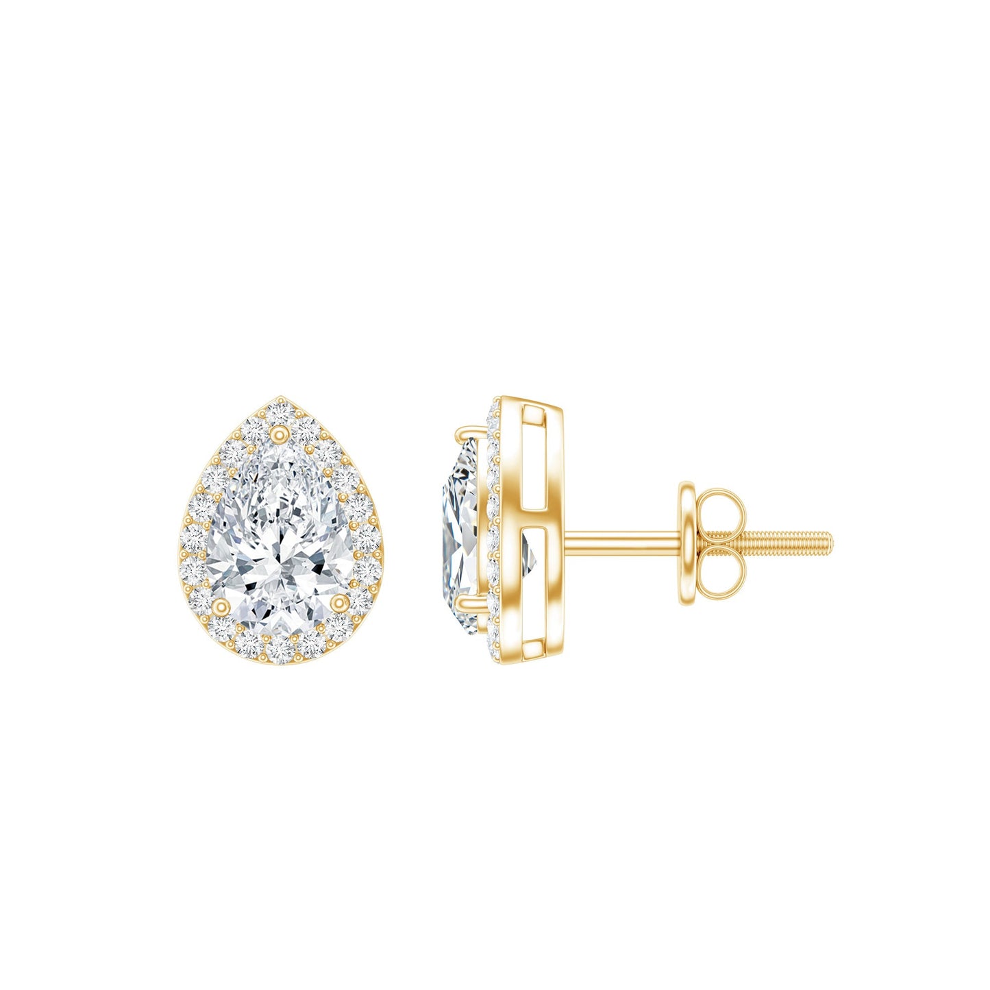 Certified 5X7 MM Lab Grown Diamond Teardrop Stud Earrings