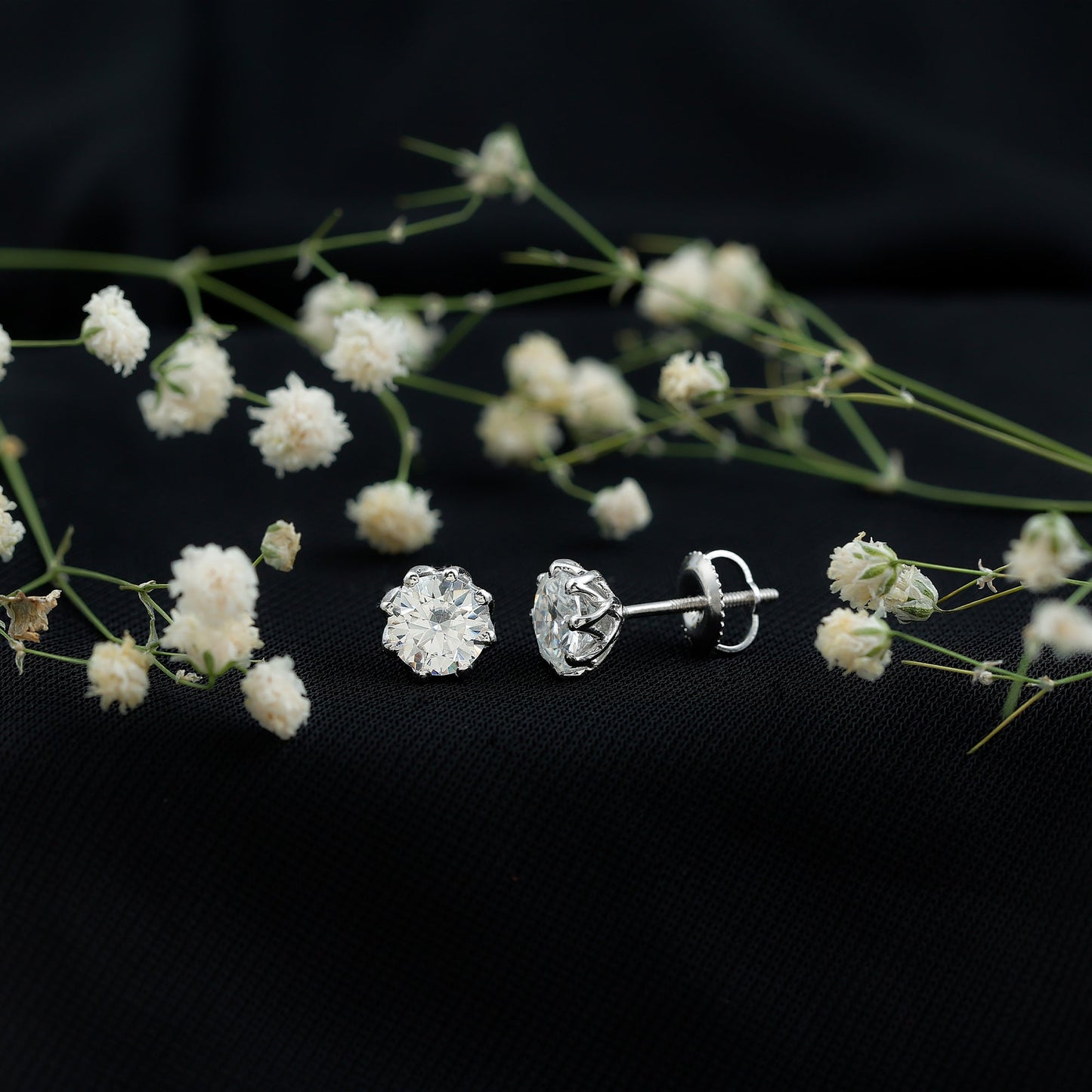 Certified 6 MM Lab Grown Diamond Solitaire Stud Earrings