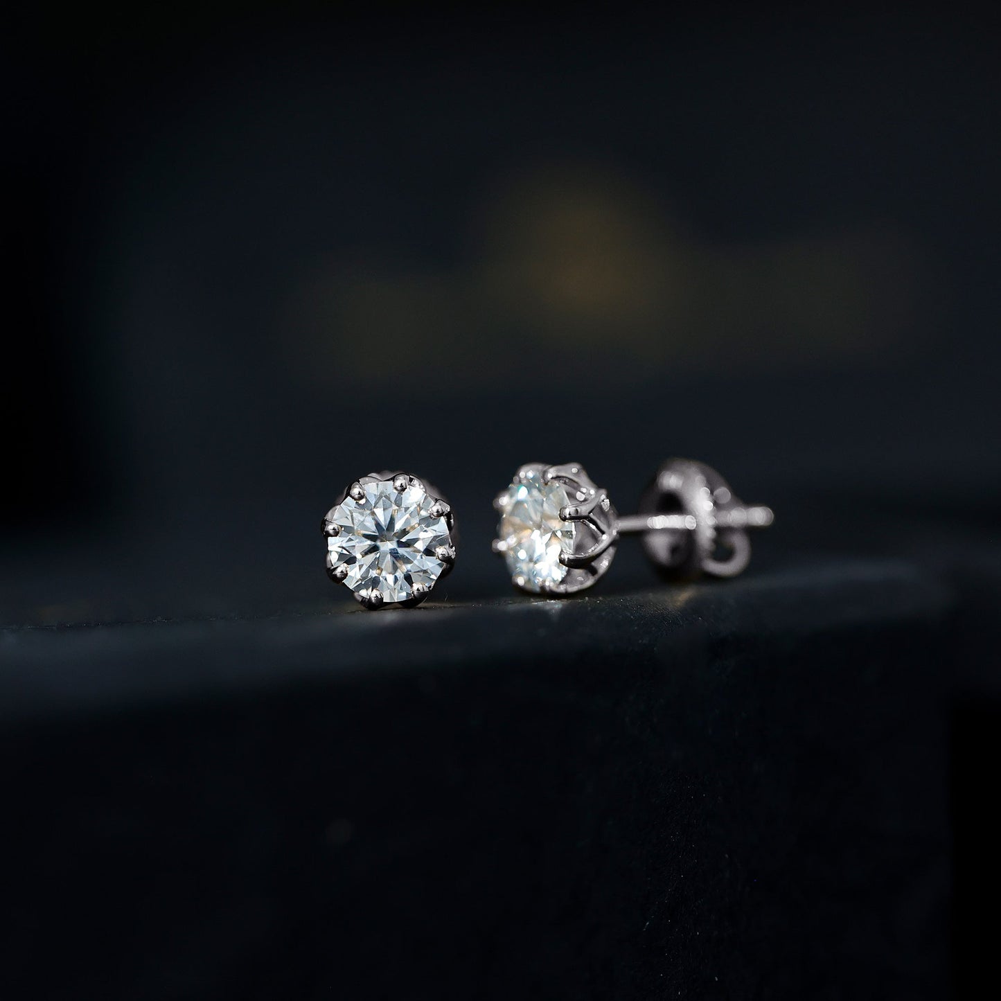 Certified 6 MM Lab Grown Diamond Solitaire Stud Earrings