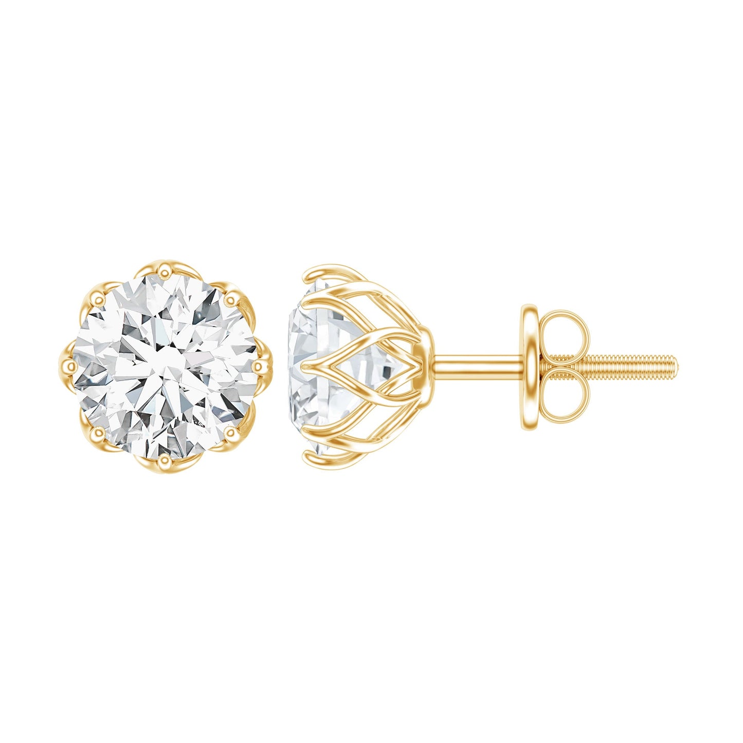 Certified 6 MM Lab Grown Diamond Solitaire Stud Earrings