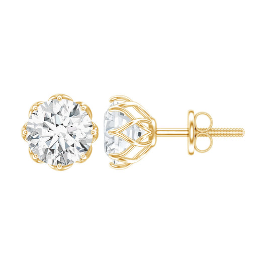 Certified 6 MM Lab Grown Diamond Solitaire Stud Earrings