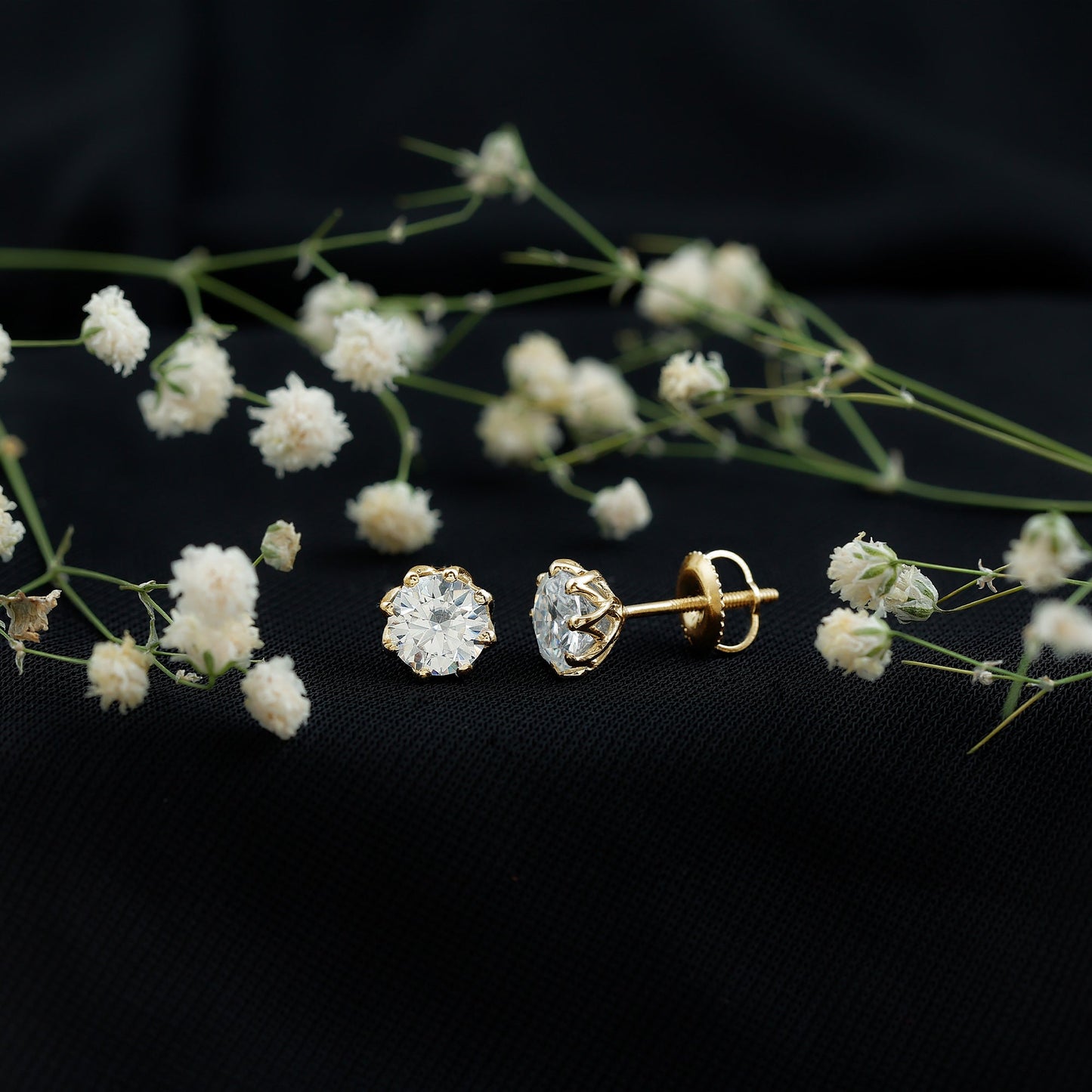 Certified 6 MM Lab Grown Diamond Solitaire Stud Earrings