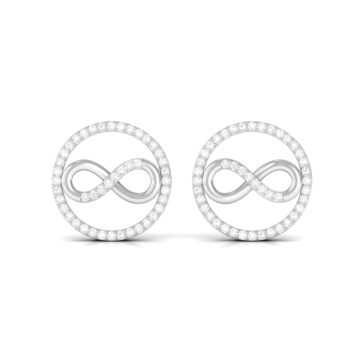 1/4 CT Open Circle and Infinity Diamond Stud Earrings