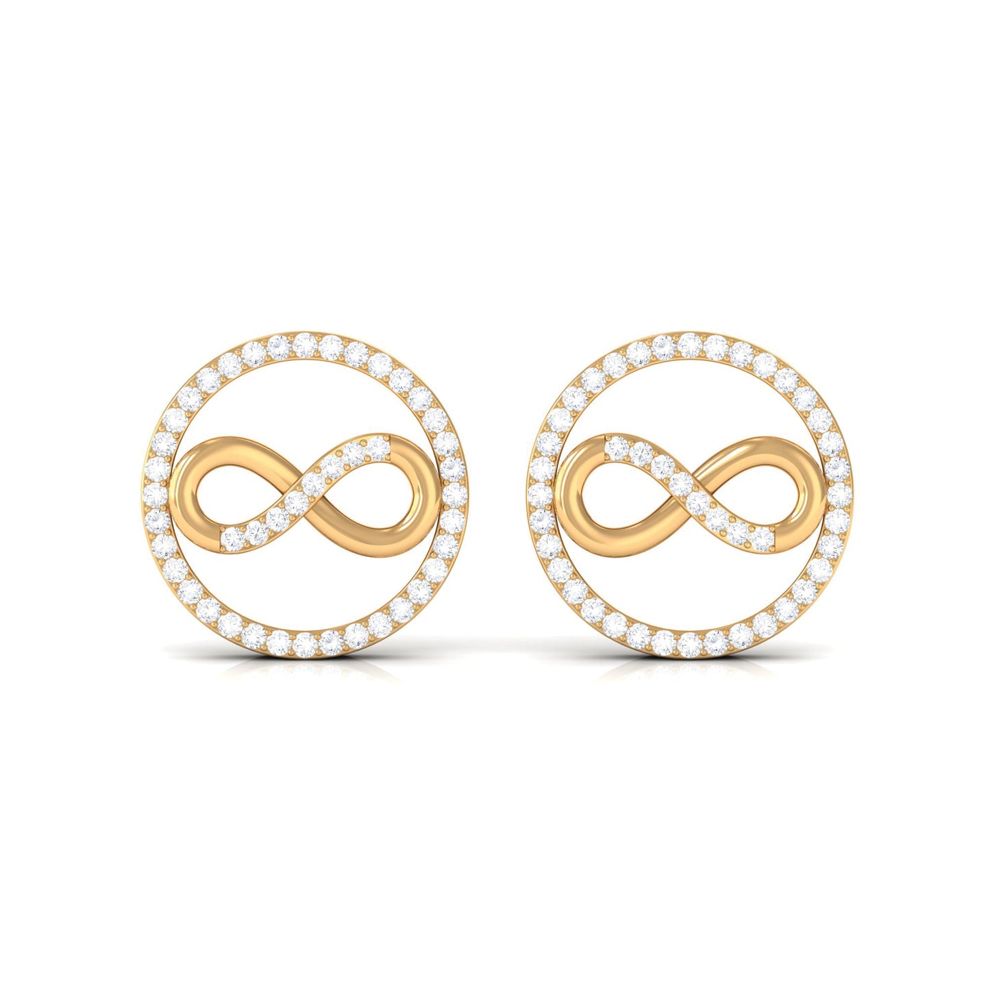 1/4 CT Open Circle and Infinity Diamond Stud Earrings