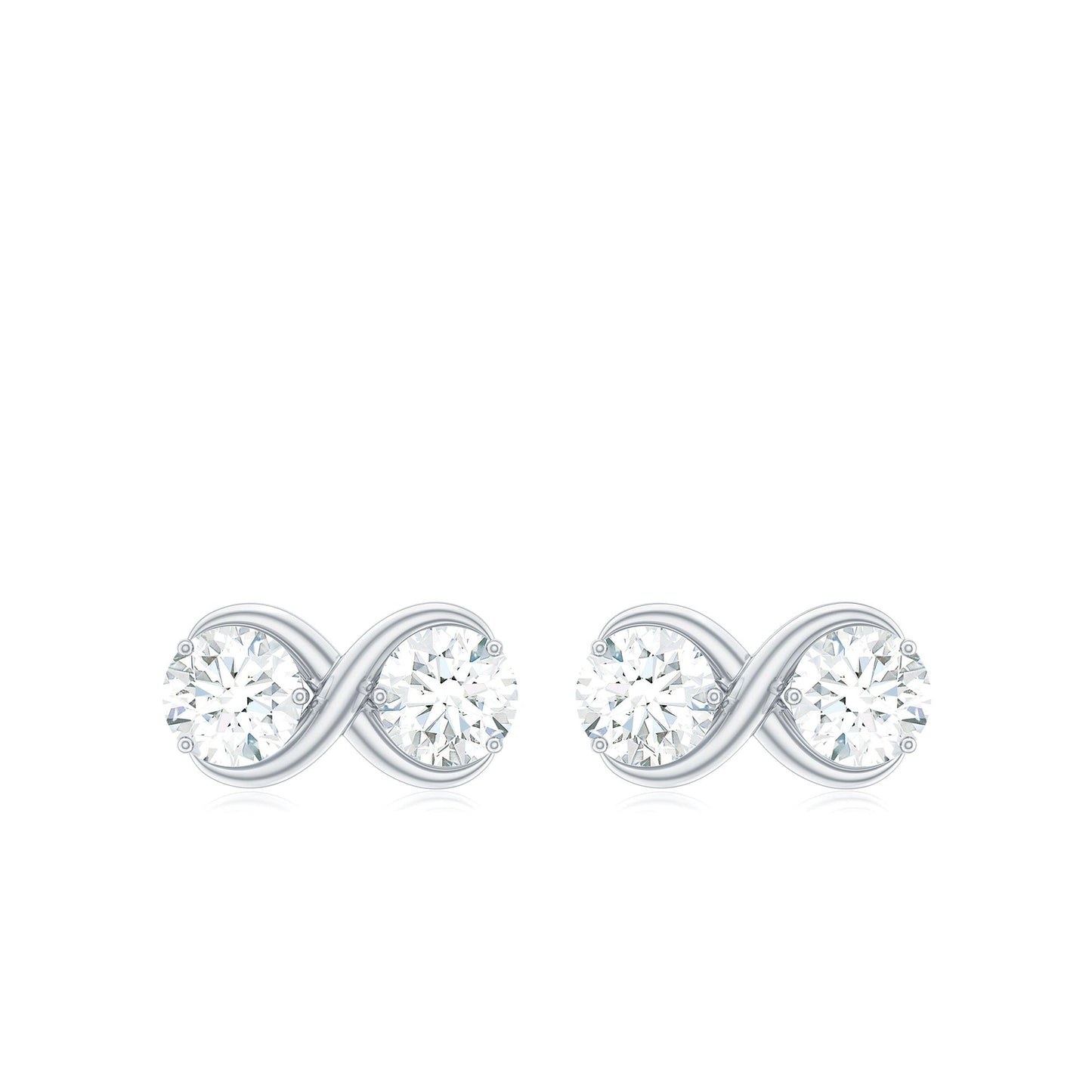 1.25 CT Certified Moissanite Infinity Stud Earrings