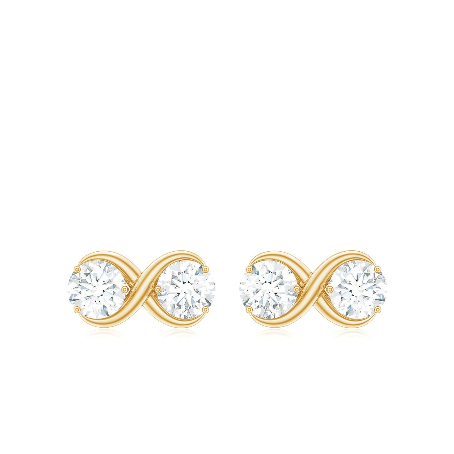 1.25 CT Certified Moissanite Infinity Stud Earrings