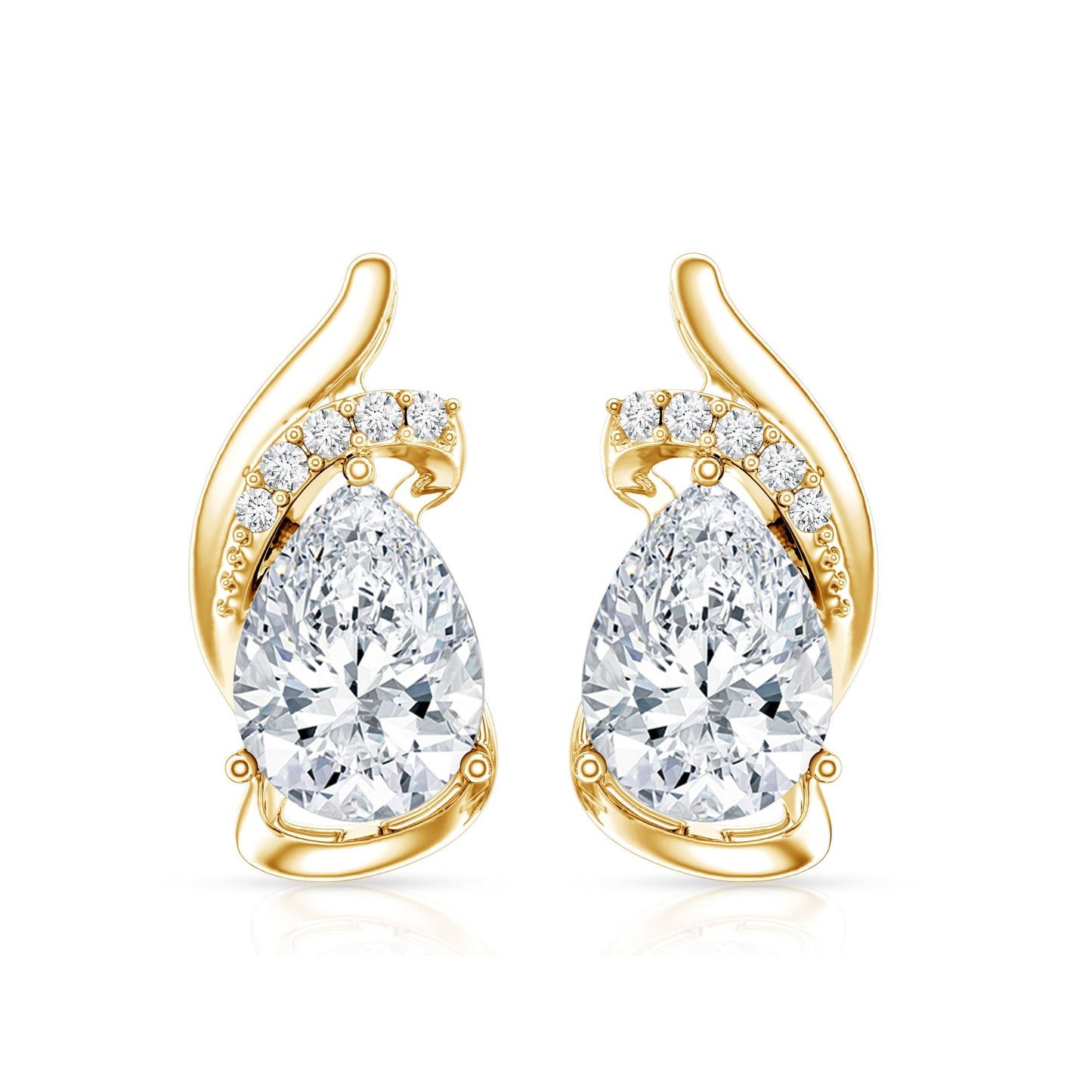 5X7 MM Certified Lab Grown Diamond Teardrop Stud Earrings