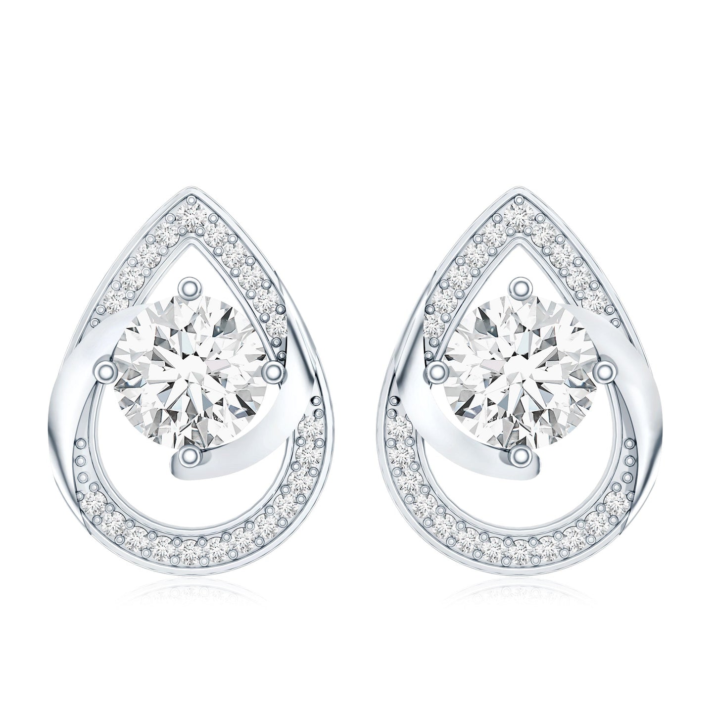 Certified 6 MM Lab Grown Diamond Teardrop Stud Earrings