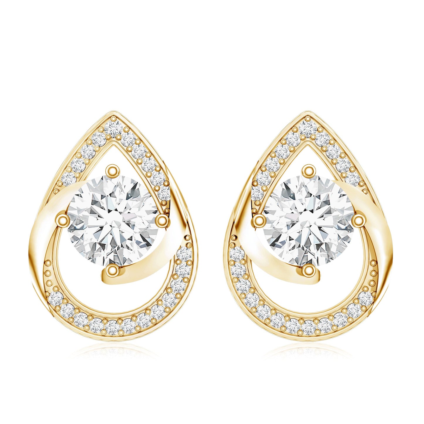 Certified 6 MM Lab Grown Diamond Teardrop Stud Earrings