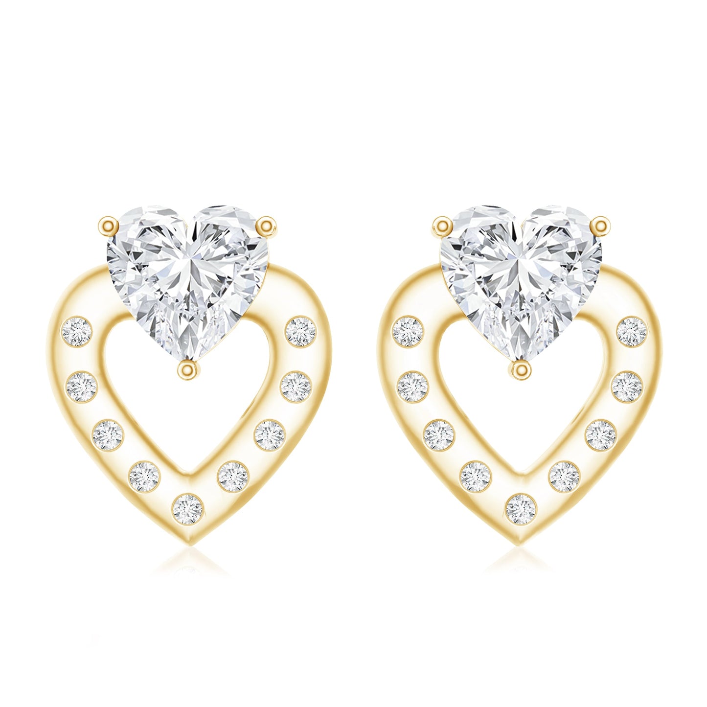 6 MM Lab Grown Diamond Heart Studs For Her