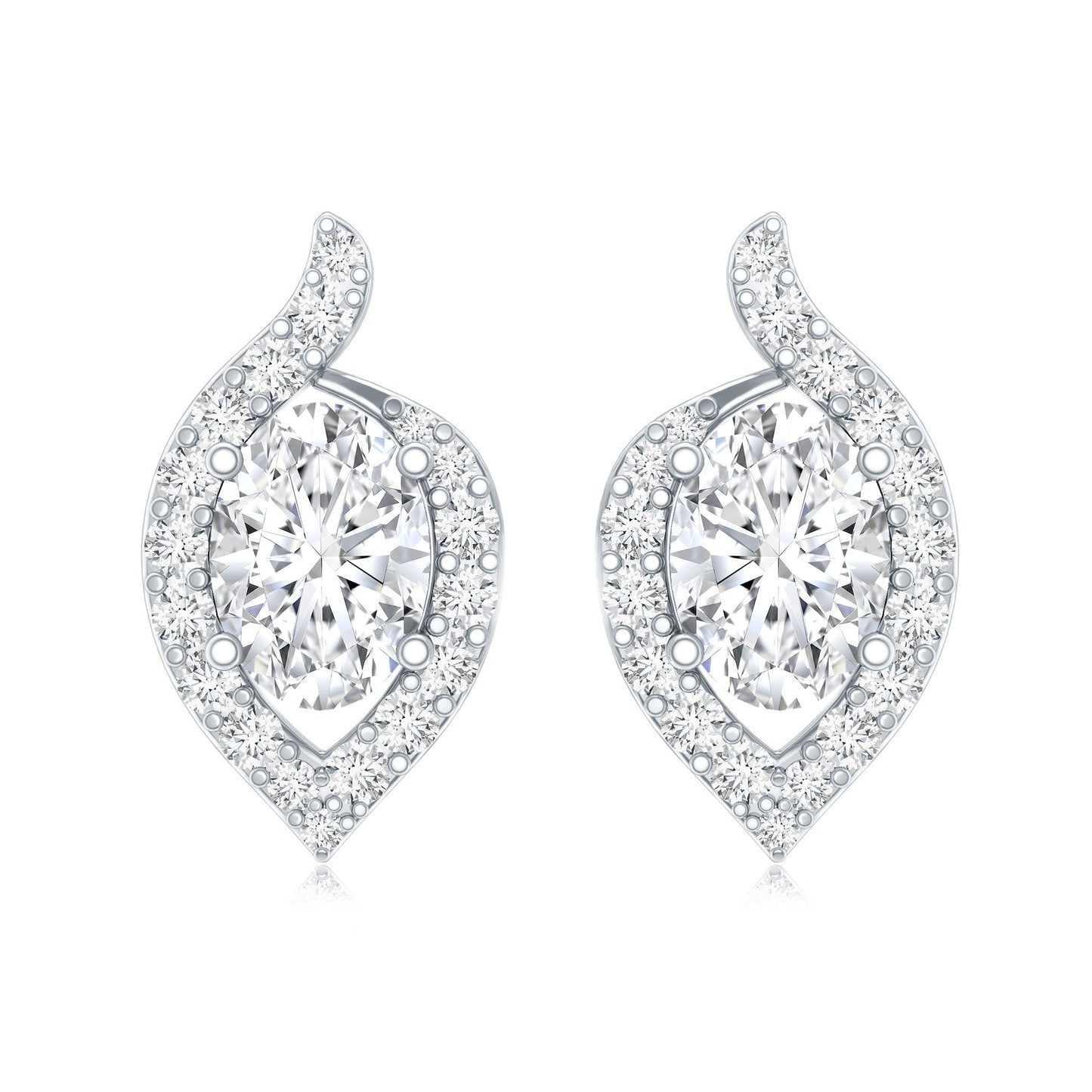 Certified 5X7 MM Oval Lab Grown Diamond Stud Earrings For Women