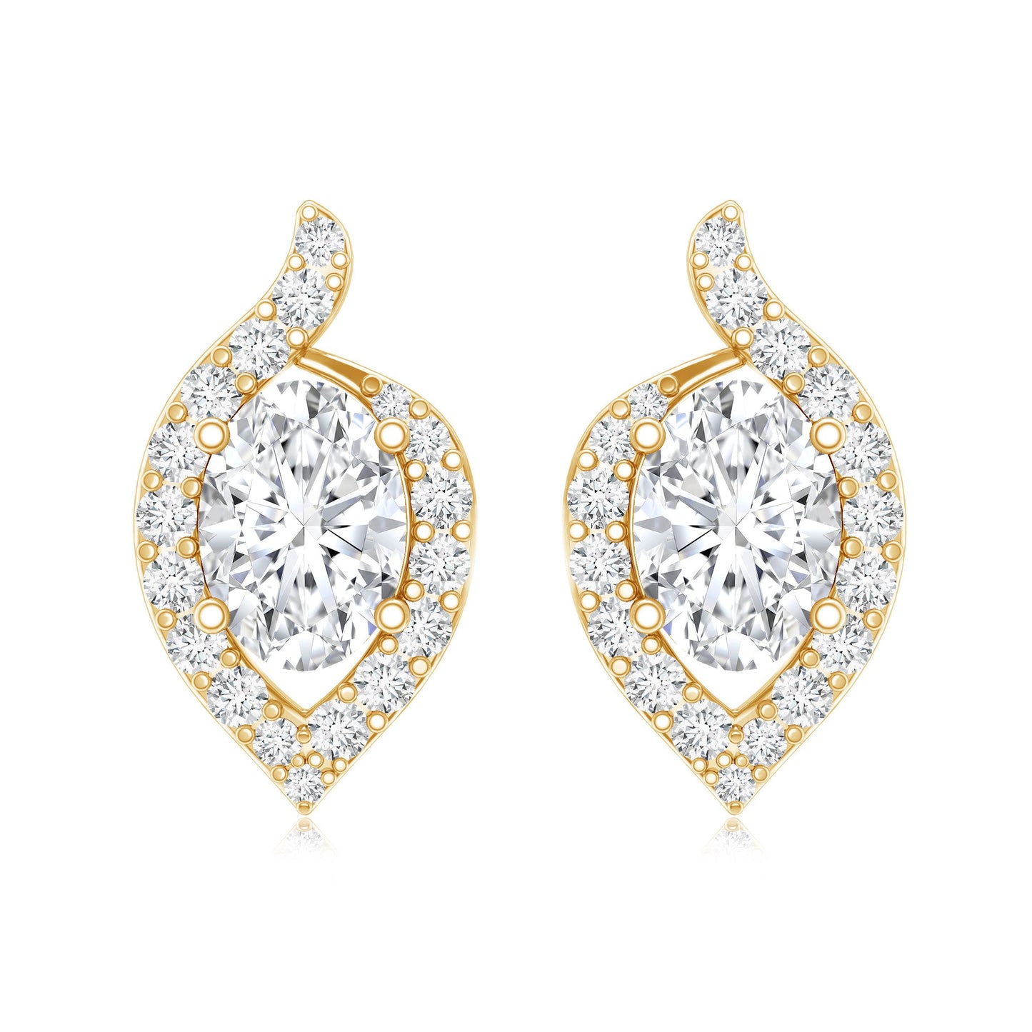Certified 5X7 MM Oval Lab Grown Diamond Stud Earrings For Women
