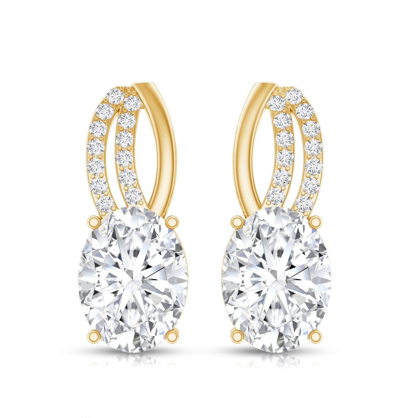 6X8 MM Oval Lab Grown Diamond Designer Studs For Women