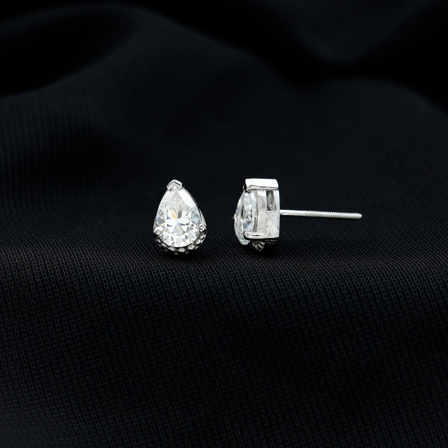Certified Lab 5X7 MM Pear Diamond Designer Stud Earrings