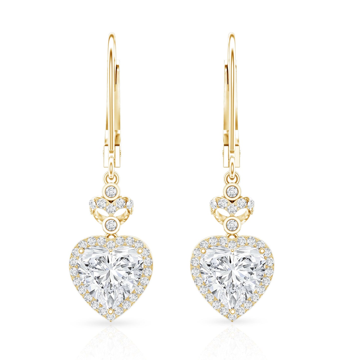Certified 7MM Lab Grown Diamond Heart Drop Earrings