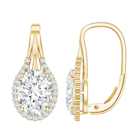 Certified 2 Carat Lab Grown Diamond Halo Designer Earrings