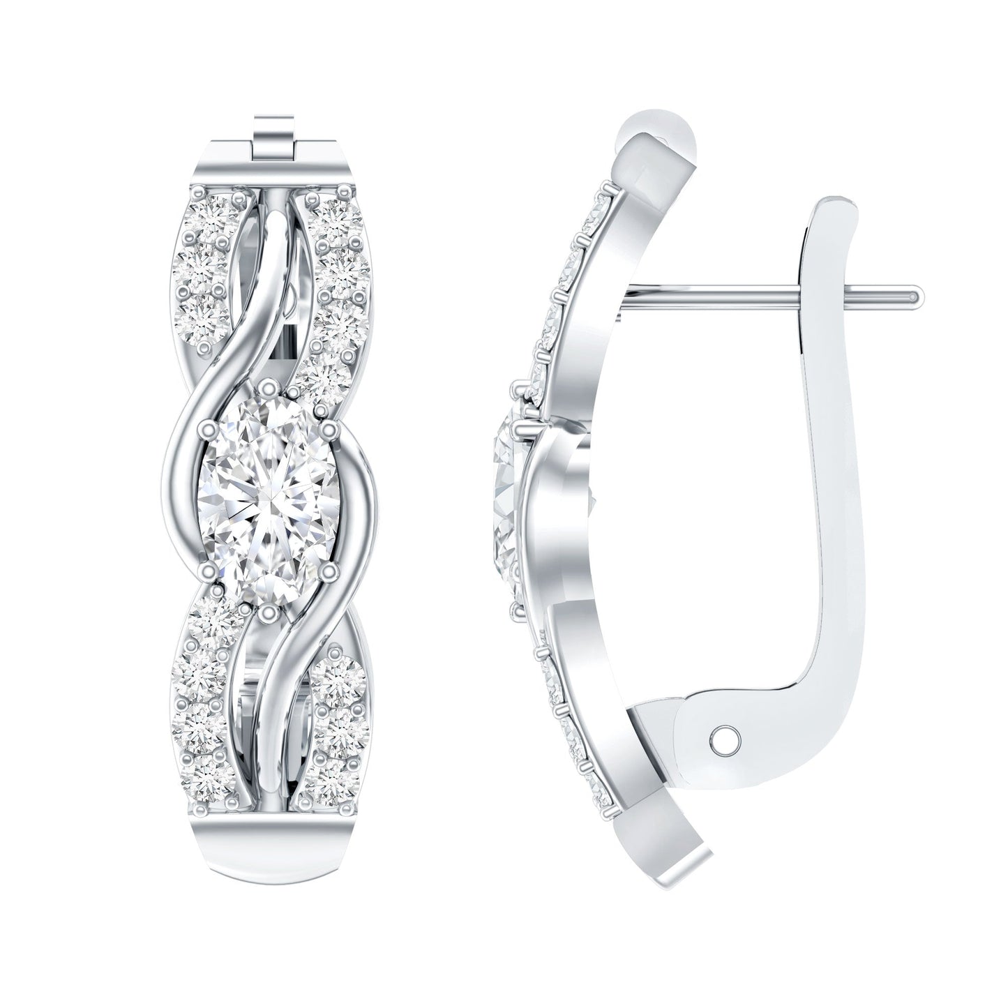Certified Lab 4X6 mm Oval Diamond Infinity Earrings