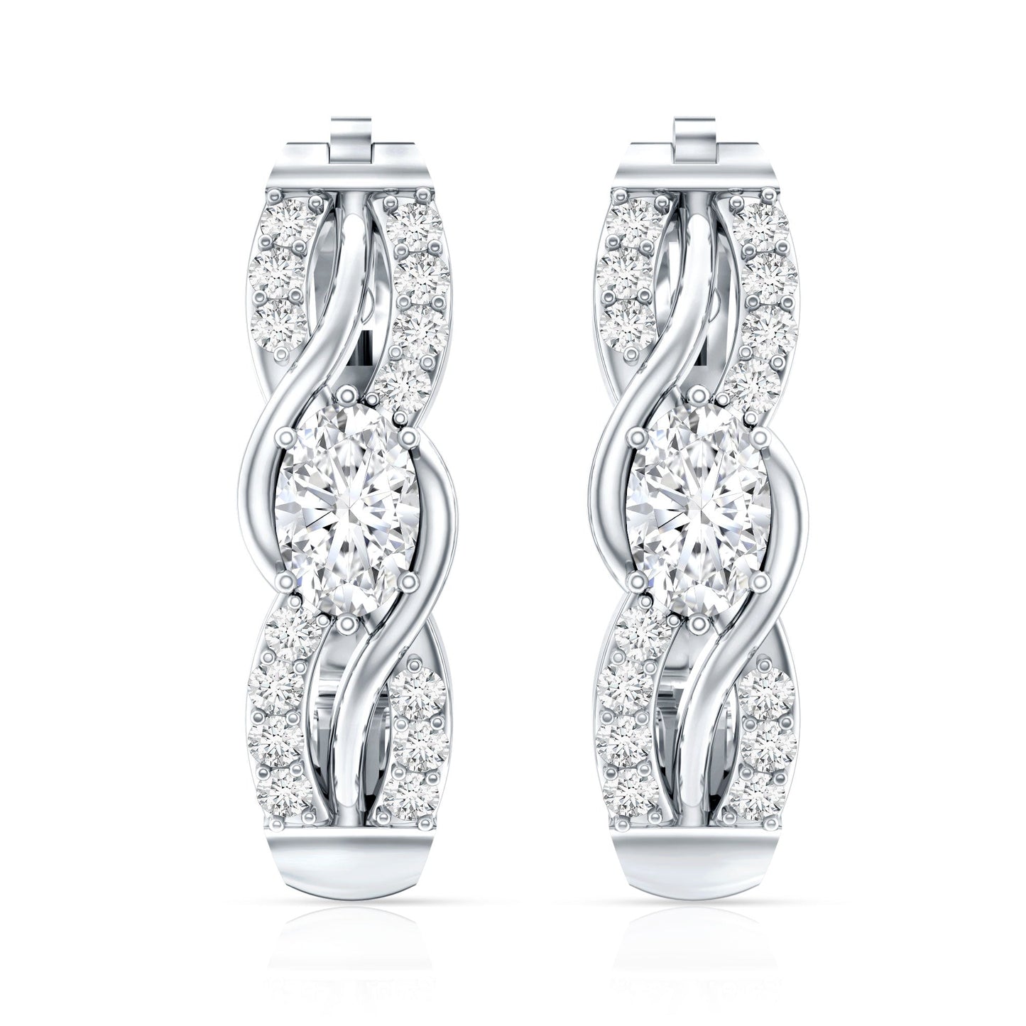 Certified Lab 4X6 mm Oval Diamond Infinity Earrings