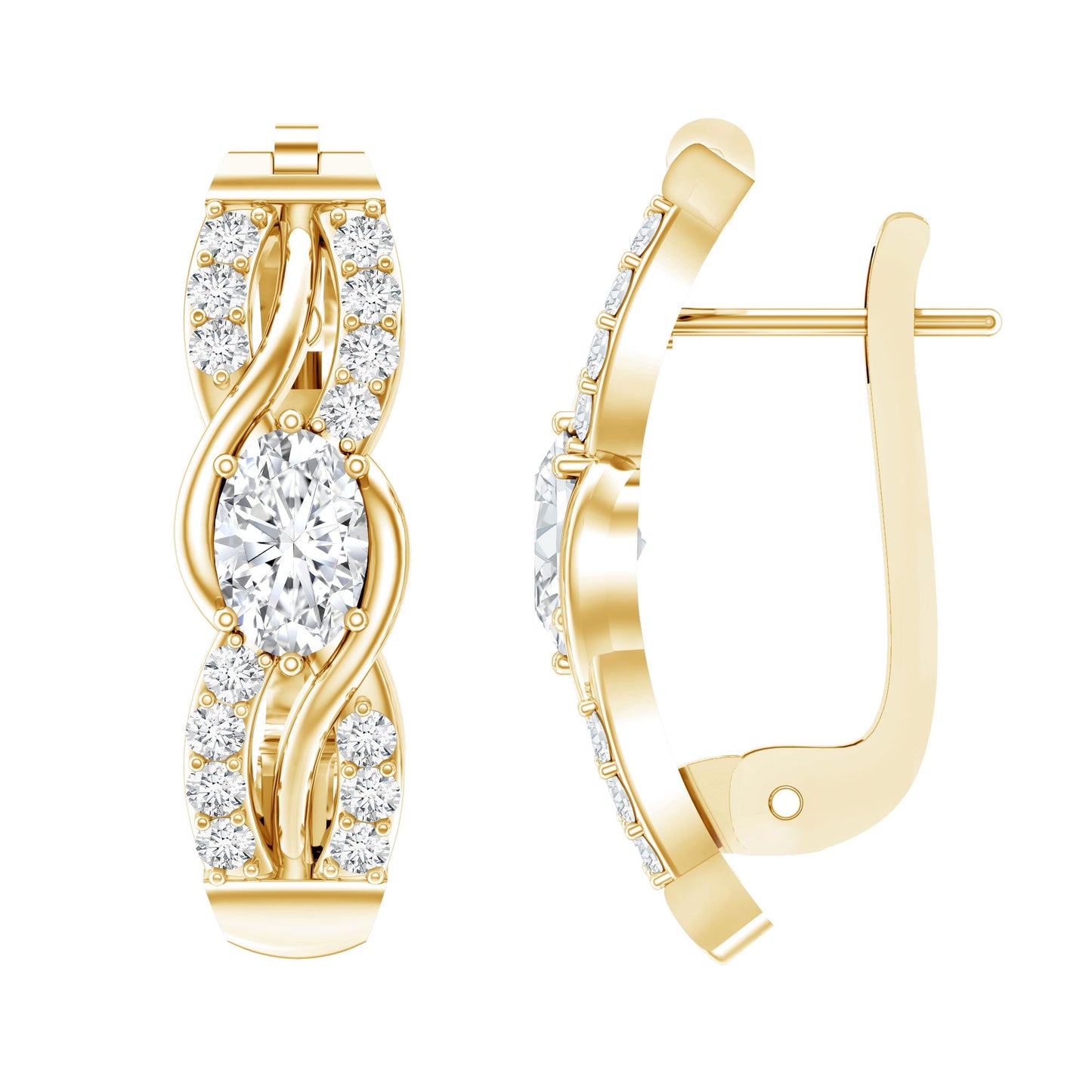 Certified Lab 4X6 mm Oval Diamond Infinity Earrings