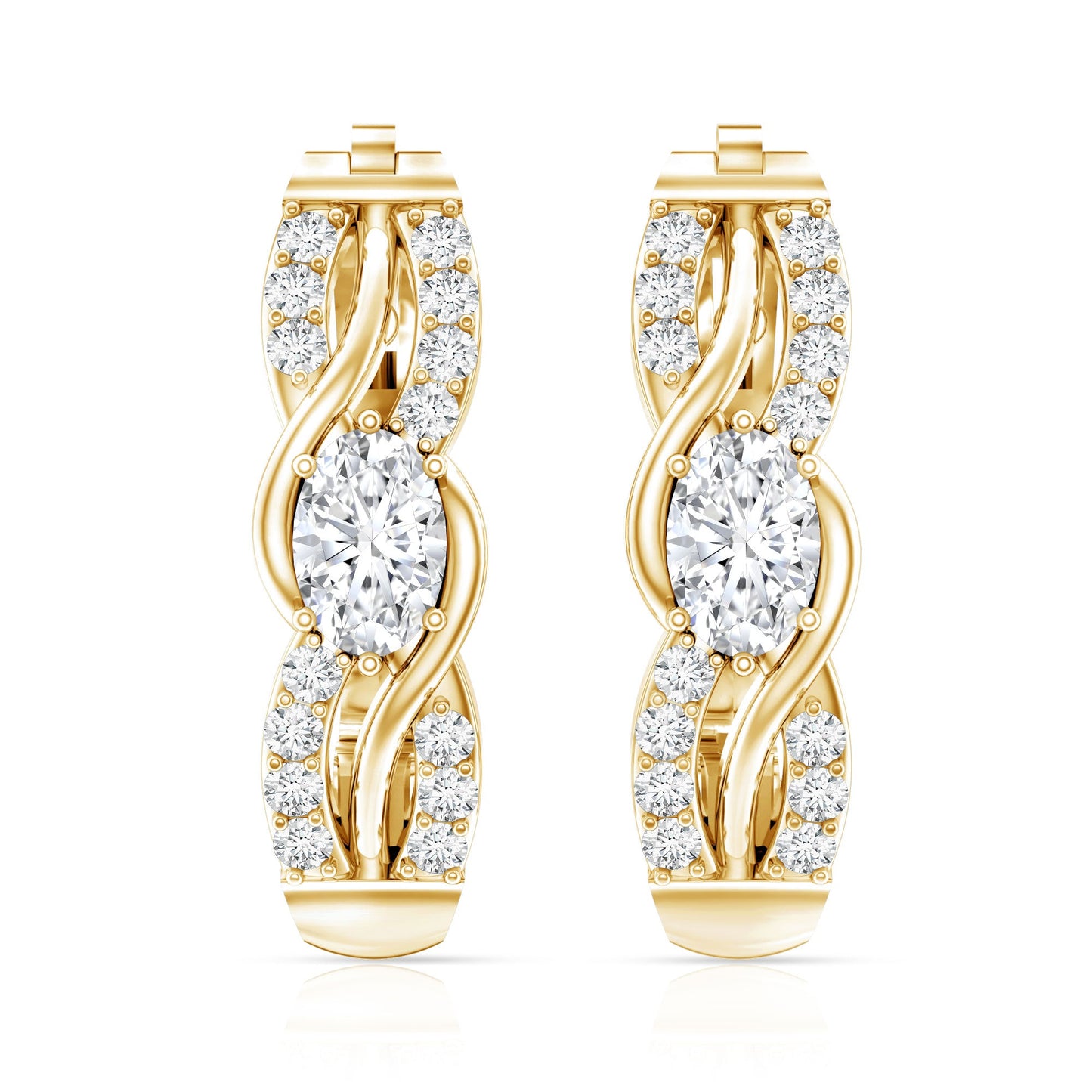 Certified Lab 4X6 mm Oval Diamond Infinity Earrings