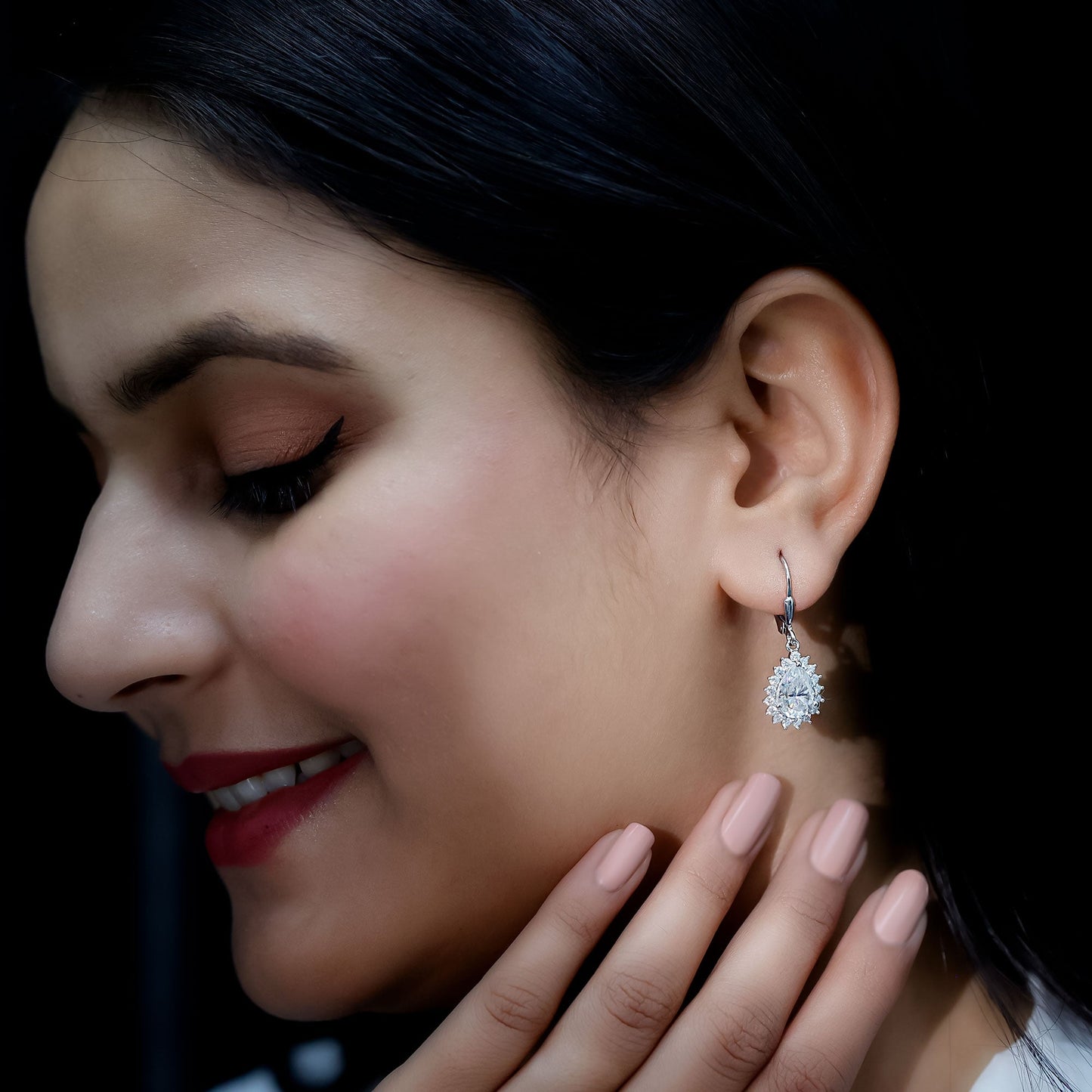Certified 4 Carat Moissanite Drop Dangle Earrings In Silver
