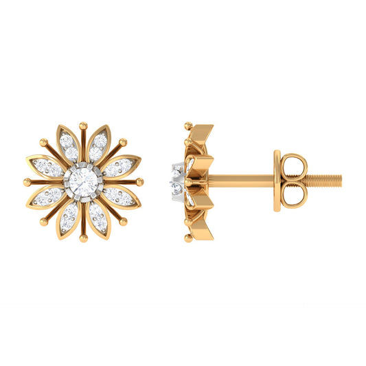 Certified Real Diamond Snowflake Earrings for Christmas
