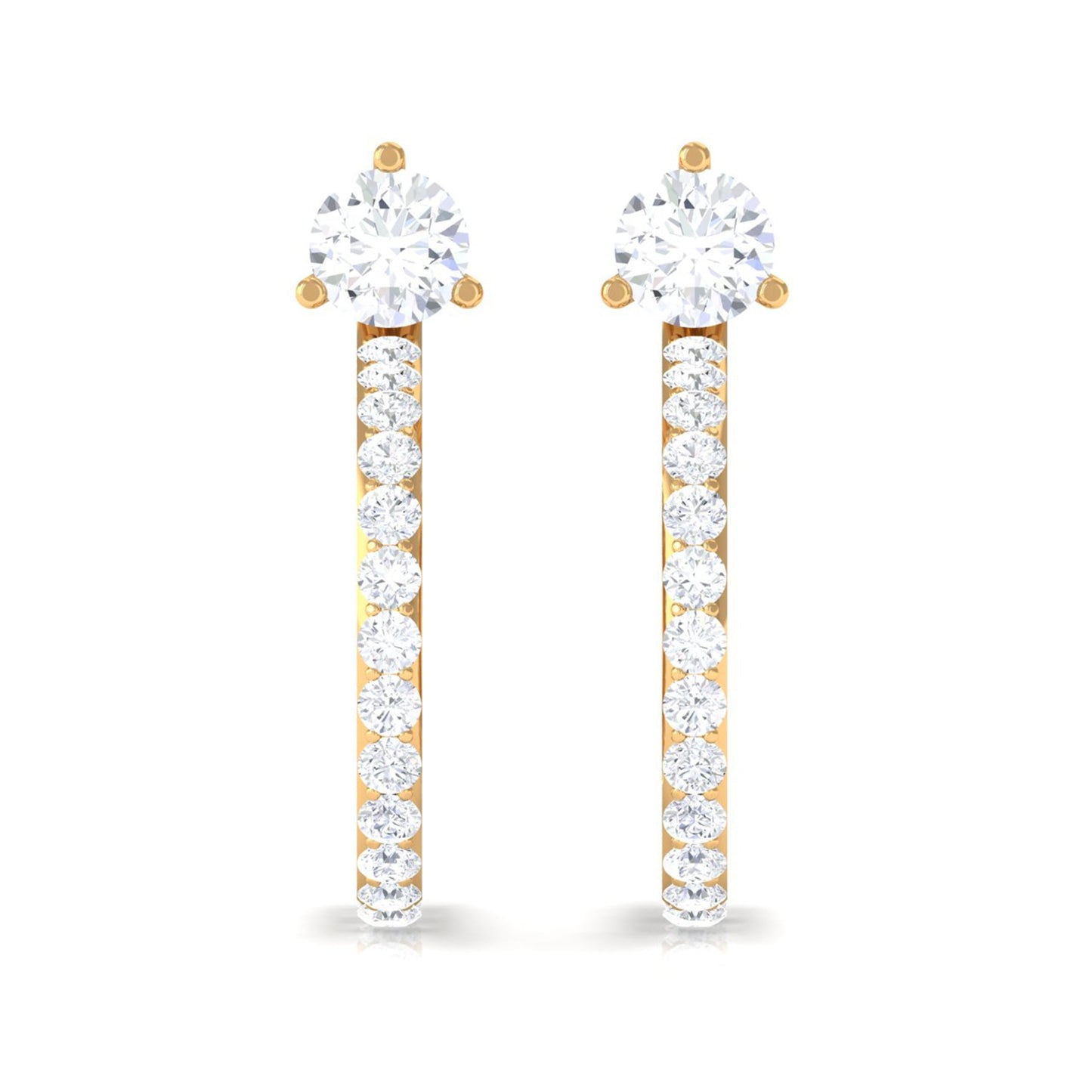 Cubic Zirconia Minimal Half Hoop Earrings