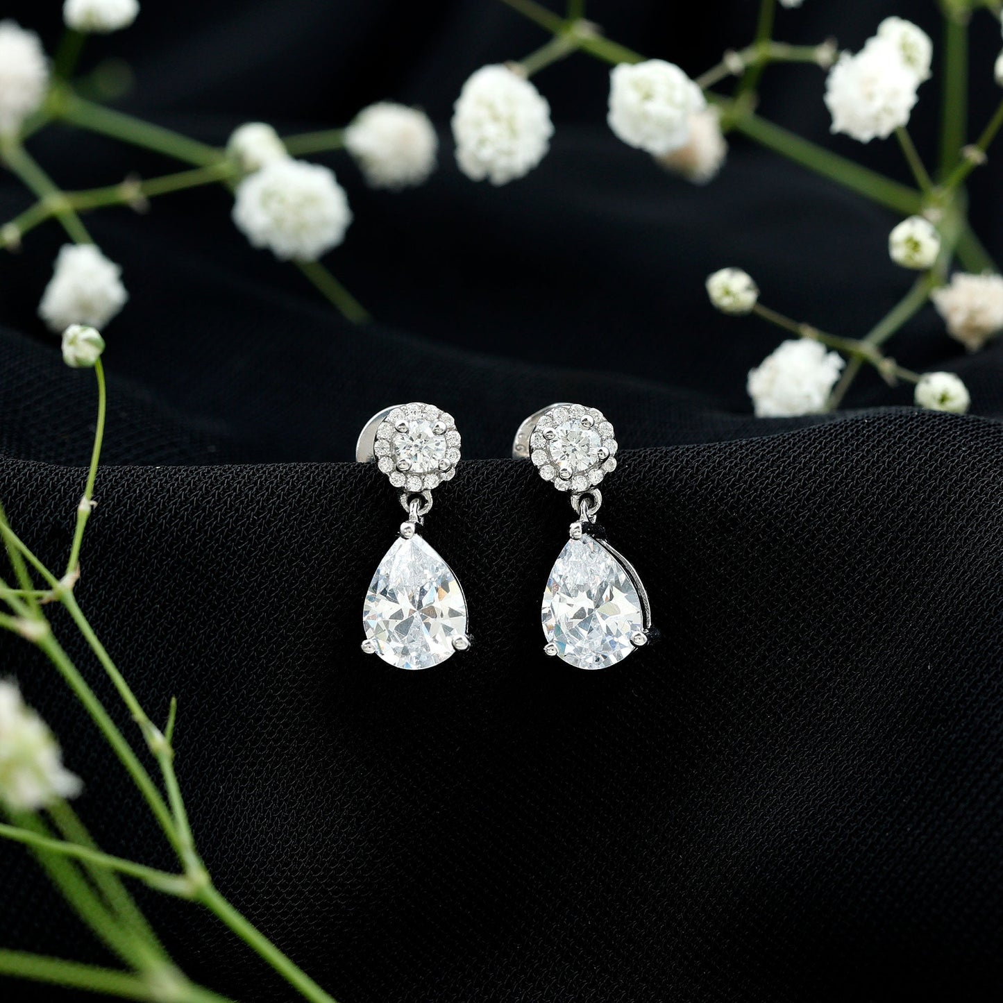 Classic Zircon Bridal Drop Earrings