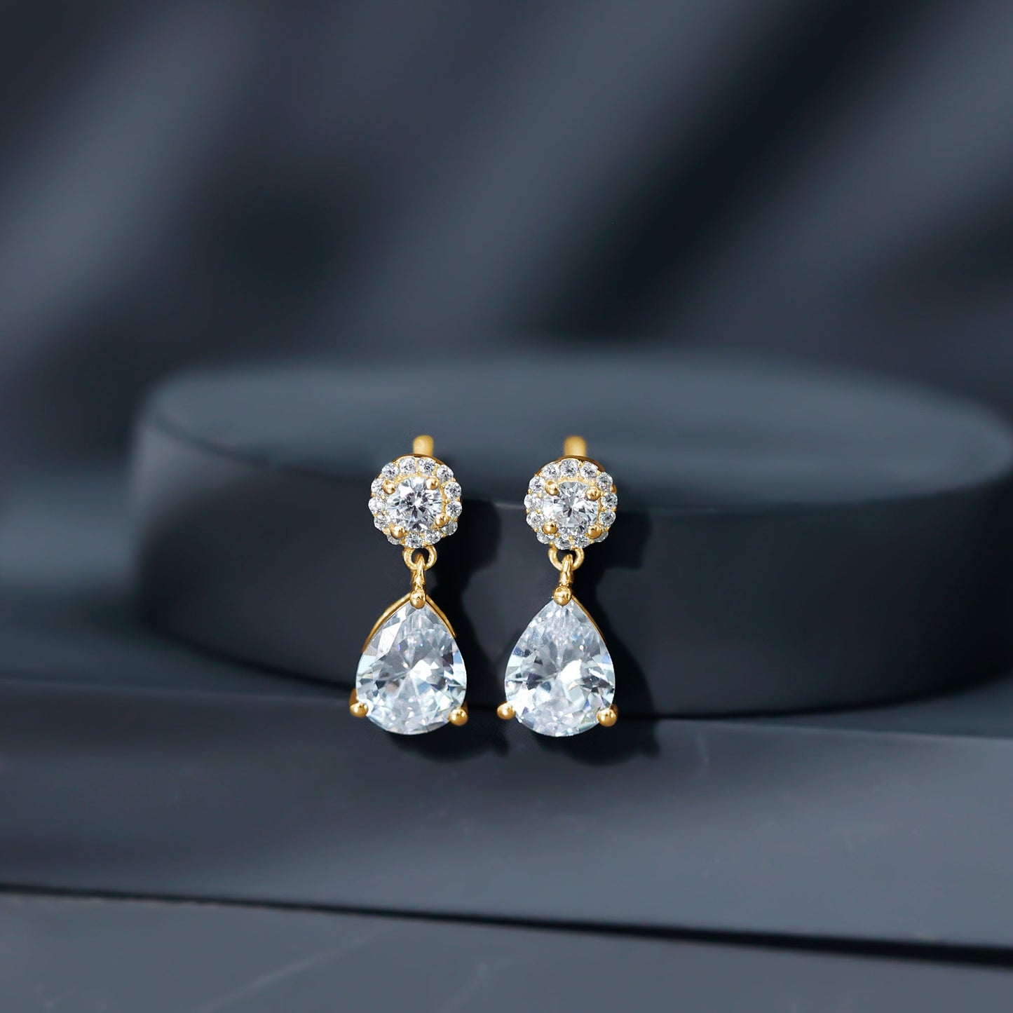 Classic Zircon Bridal Drop Earrings