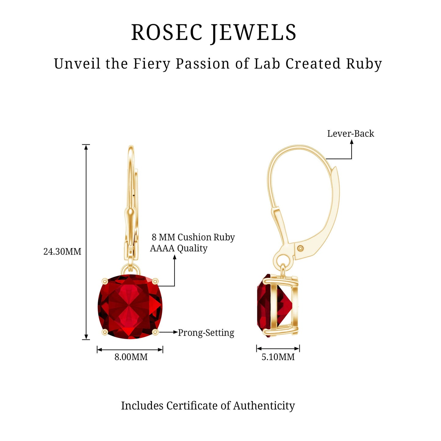 Lab Created Ruby Drop Earrings For Women
