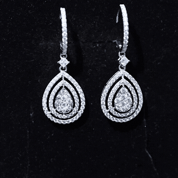 Certified Moissanite Teardrop Hoop Earrings for Women
