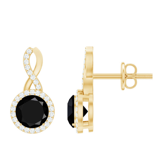 2 Carat Lab Grown Black and White Diamond Infinity Stud Earrings