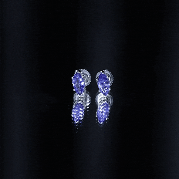 8X4 MM Marquise Cut Tanzanite Solitaire Stud Earring