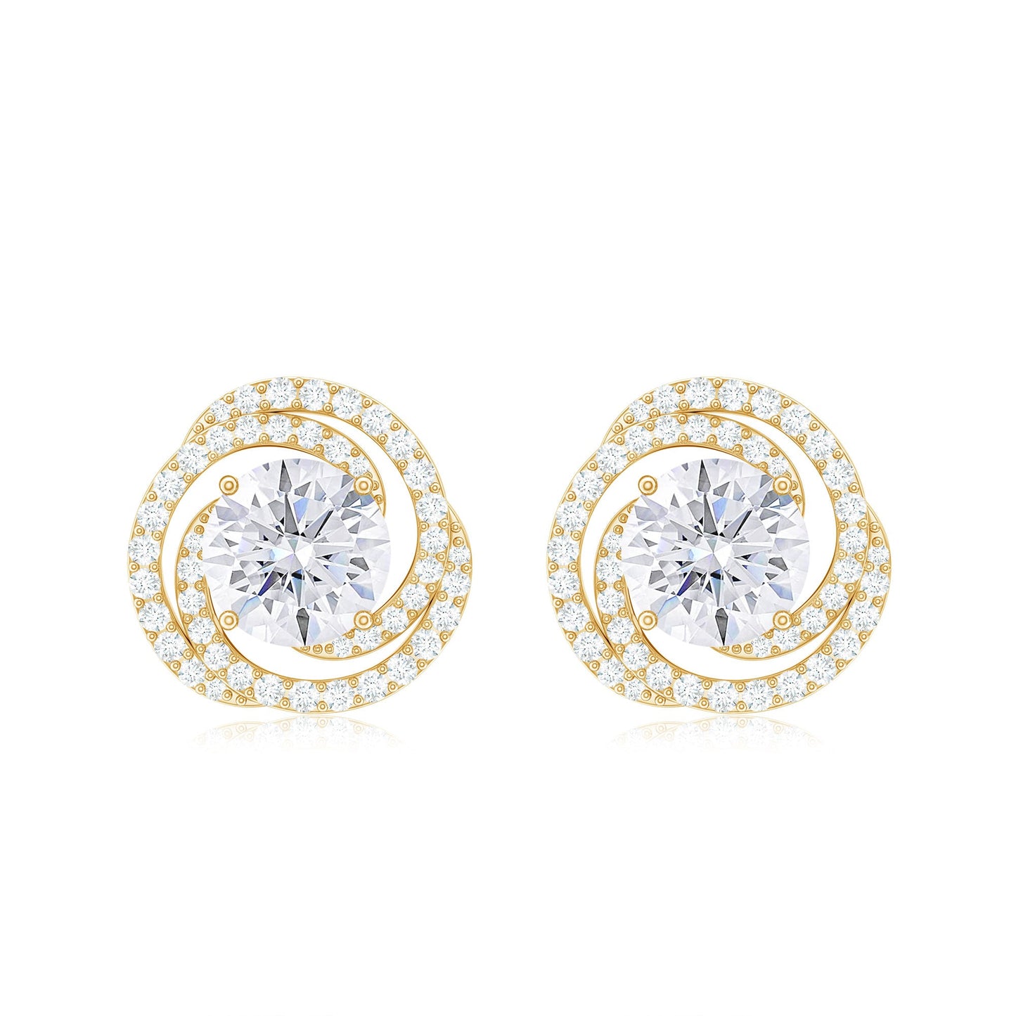 2.25 CT Moissanite Braided Halo Stud Earrings