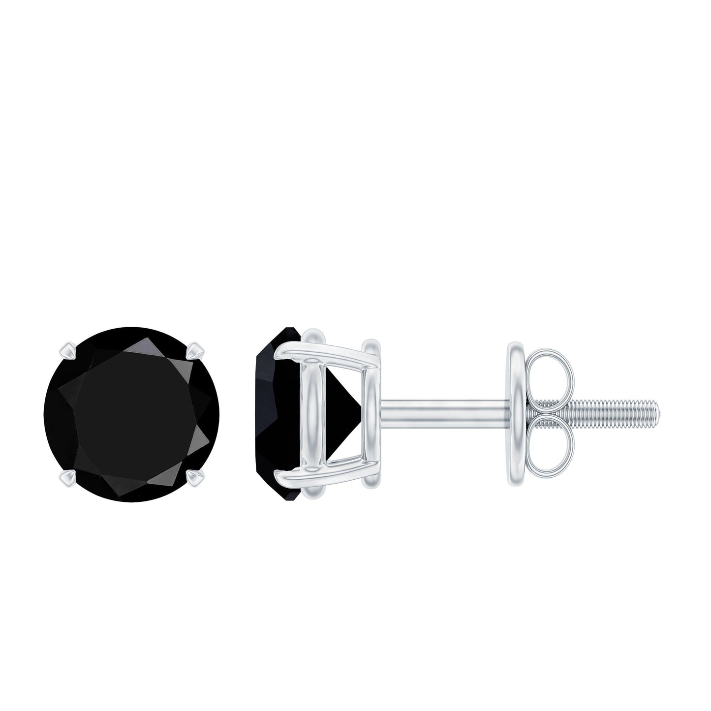 Natural Black Onyx Stud Earrings for Everyday