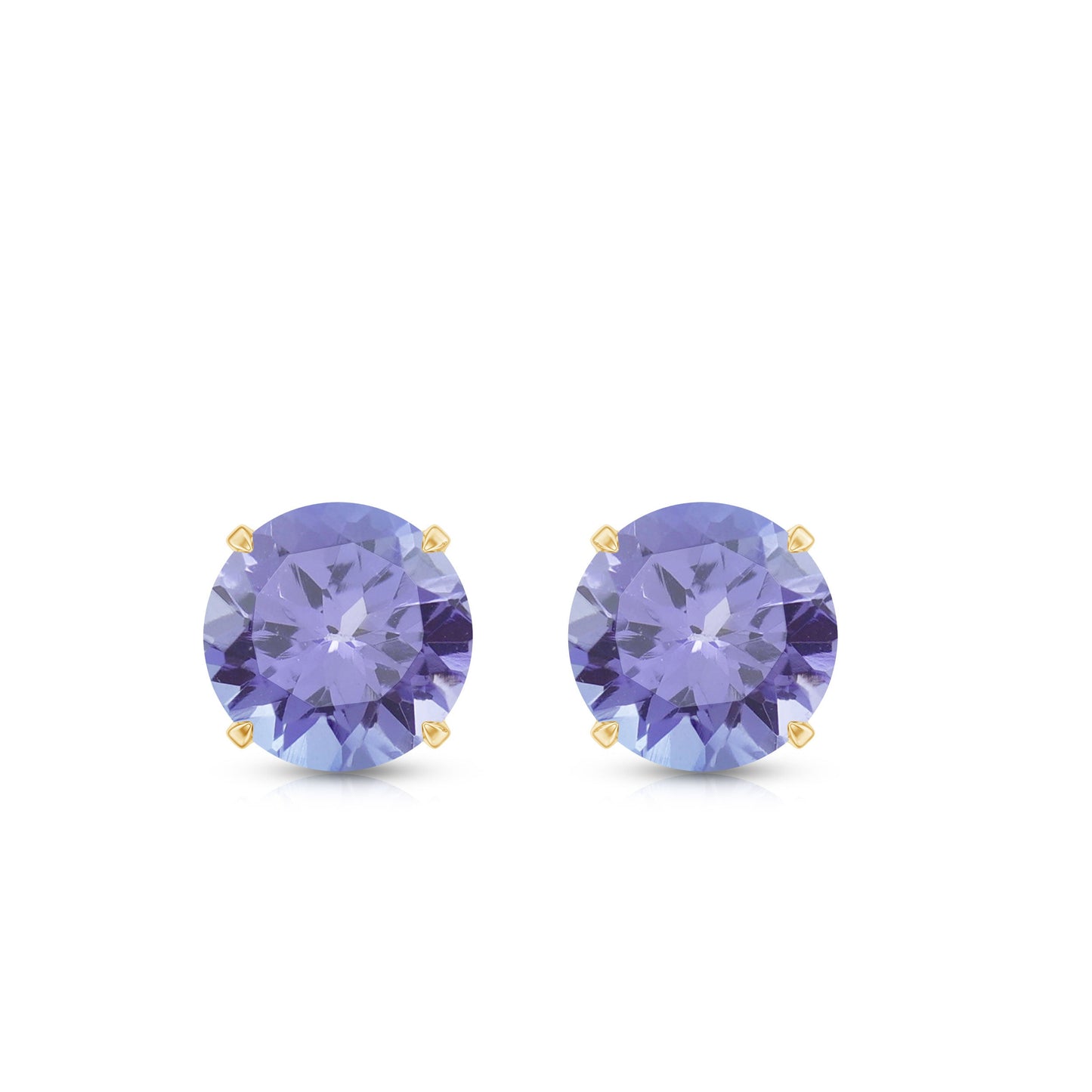 1 Carat Round Cut Tanzanite Stud Earrings for Women