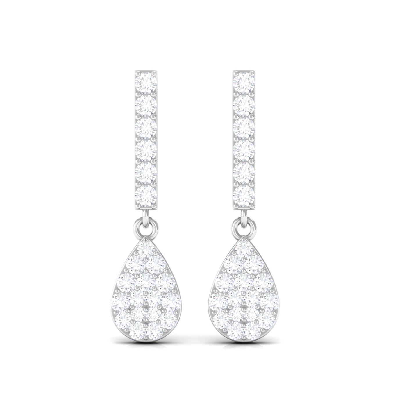 Round Diamond Dangle Drop Earrings