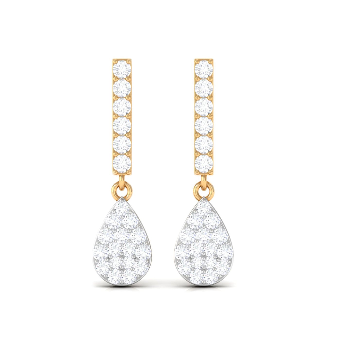 Round Diamond Dangle Drop Earrings