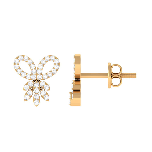 Certified Diamond Bow Earrings For Her