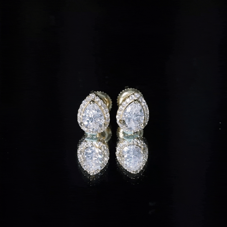 1.75 CT Classic Moissanite Teardrop Stud Earrings with Halo