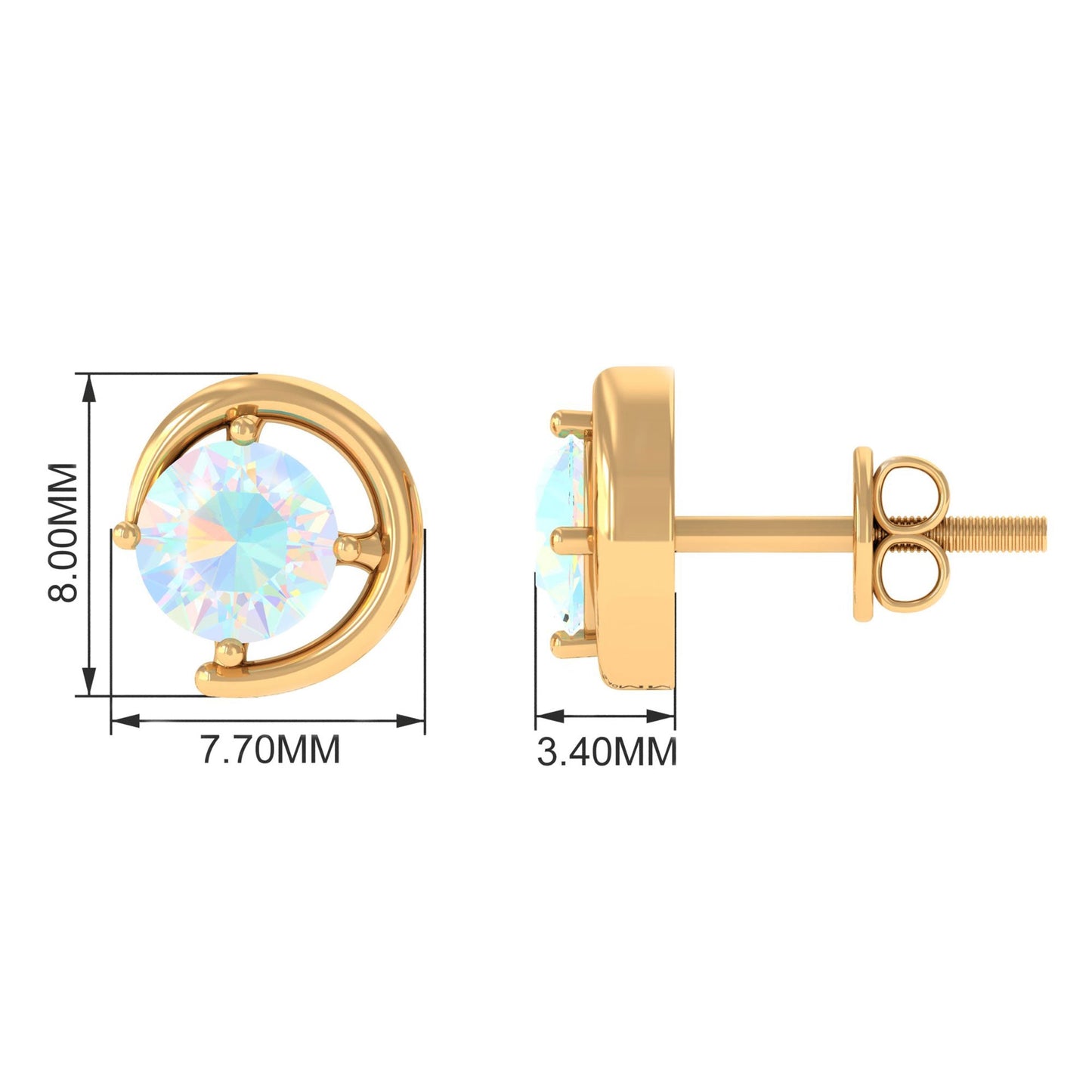 5 MM Prong Set Ethiopian Opal Solitaire Stud Earrings